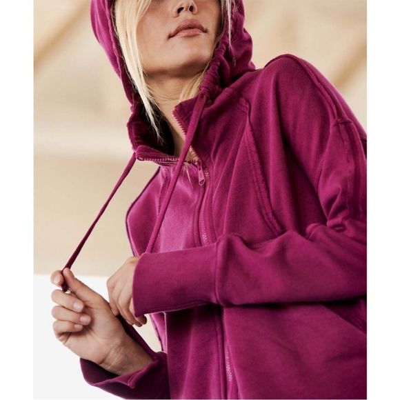 Free People Movement Only One Hoodie Magenta Disco XS NWT - Picture 5 of 9
